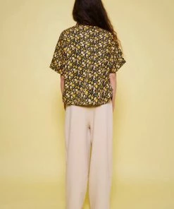 Stella Nova Helga Black Multicolour Flower Shirt