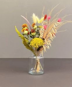 Catkin & Pussywillow Autumnal Dried Flowers Mixed Dried Flower Bouquet with Vase