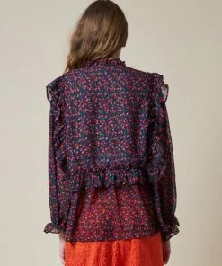Stella Nova Barbara Lou Blouse Dark Winter Flowers