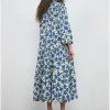 Stella Nova Loan Mae Dress - Bright Blue/cream