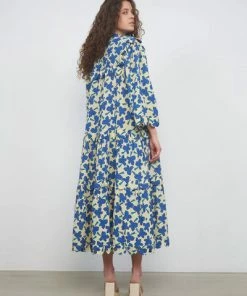 Stella Nova Loan Mae Dress - Bright Blue/cream