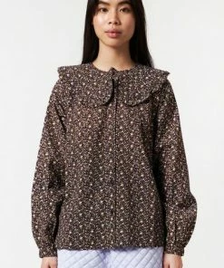 Stella Nova Francie Shirt Flower Bud Dark Purple