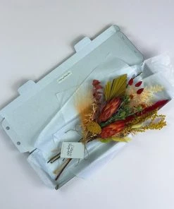 Catkin & Pussywillow Autumnal Dried Flowers Mixed Dried Flower Bouquet with Vase