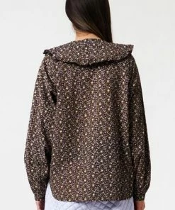 Stella Nova Francie Flower Bud Dark Purple Blouse