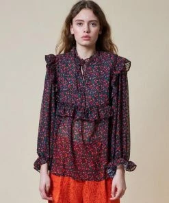 Stella Nova Barbara Lou Blouse Dark Winter Flowers