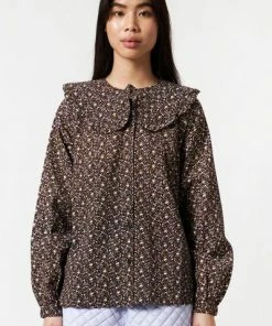 Stella Nova Francie Flower Bud Dark Purple Blouse