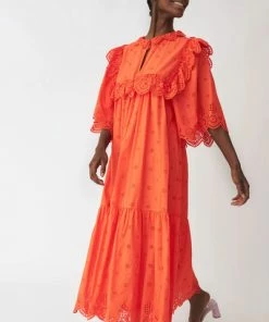 Stella Nova Barbara Joe Midi Dress - Orange Red