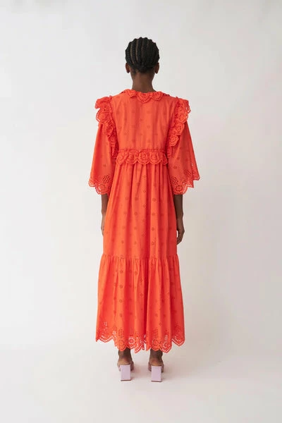 Stella Nova Barbara Joe Midi Dress - Orange Red 4 Stella Nova Barbara Joe Midi Dress - Orange Red