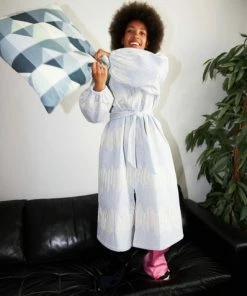 Stella Nova Aiva Coat White Blue Stripes