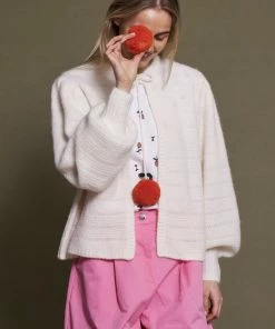Stella Nova Kiri Cherry Cardigan Ecru