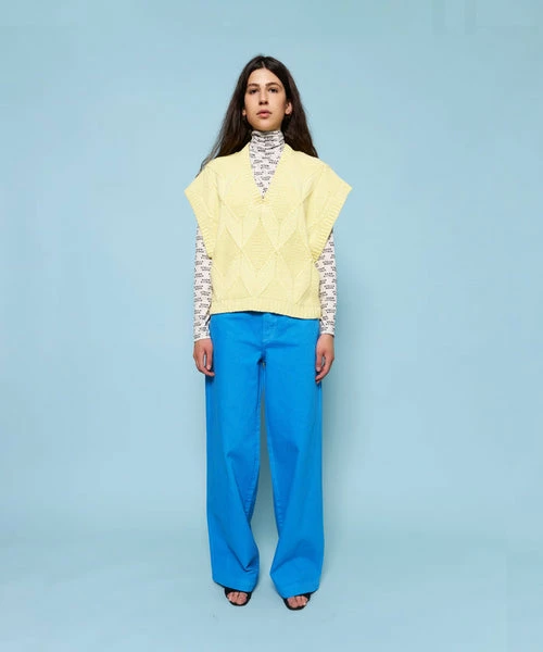 Stella Nova Gilda Knit Vest - Pale Lime Yellow 5 Stella Nova Gilda Knit Vest - Pale Lime Yellow