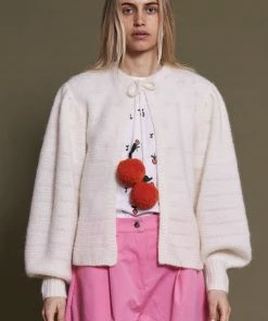 Stella Nova Kiri Cherry Cardigan Ecru
