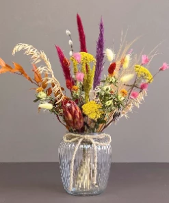 Catkin & Pussywillow Small Mixed Dried Flower Bouquet with Vase