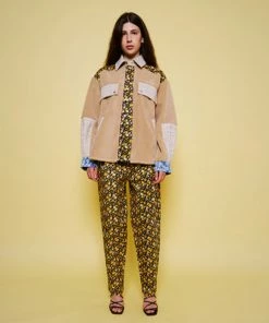 Stella Nova Black Matti Trousers with Multicolour Flowers Print